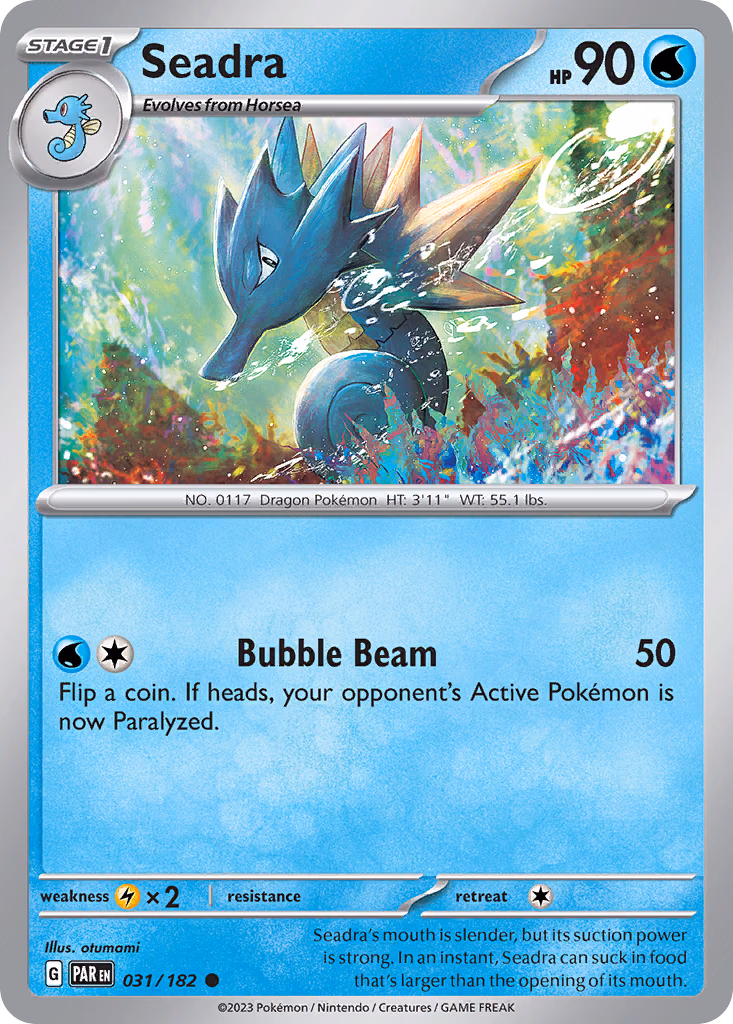 Seadra Pokemon card (031/182, Paradox Rift)