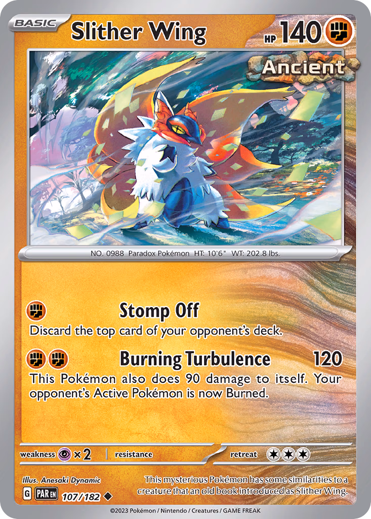Slither Wing Pokemon card (107/182, Paradox Rift)