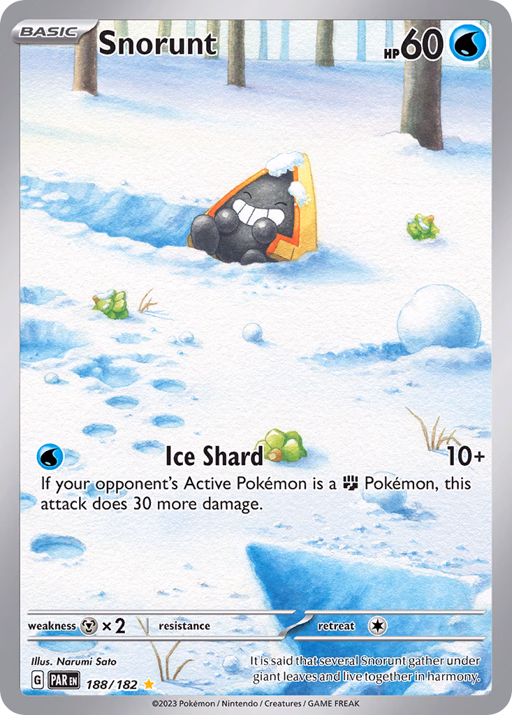 Snorunt Pokemon card (188/182, Paradox Rift)