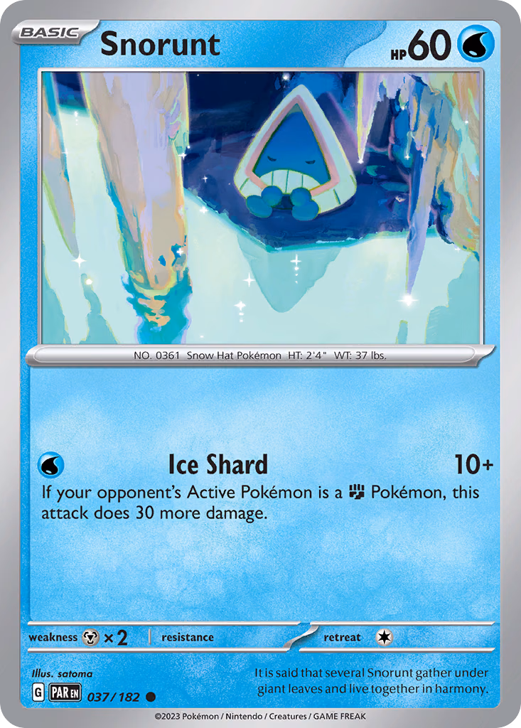Snorunt Pokemon card (037/182, Paradox Rift)