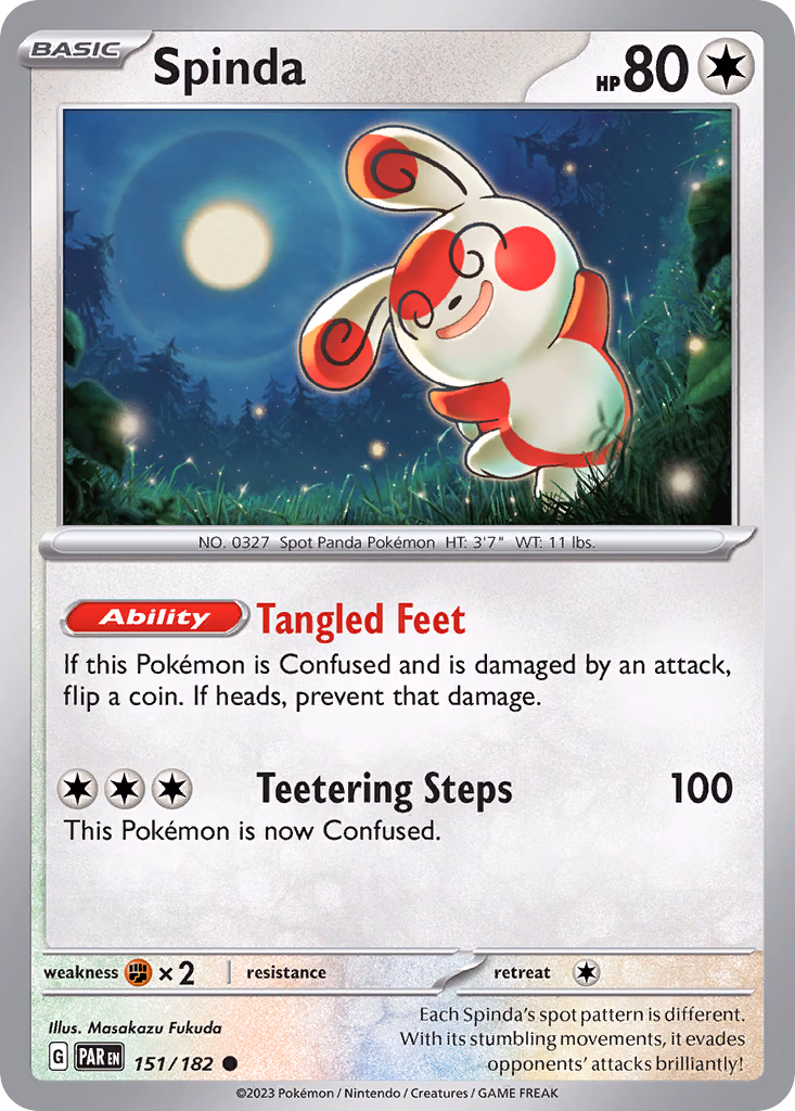 Spinda Pokemon card (151/182, Paradox Rift)