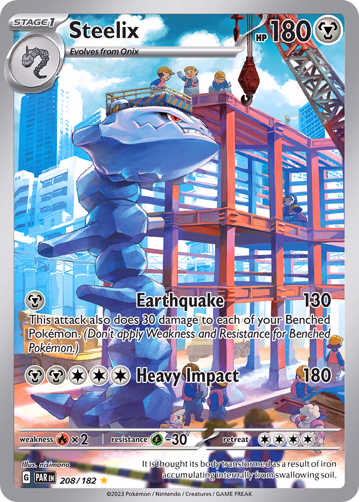 Steelix Pokemon card (208/182, Paradox Rift)