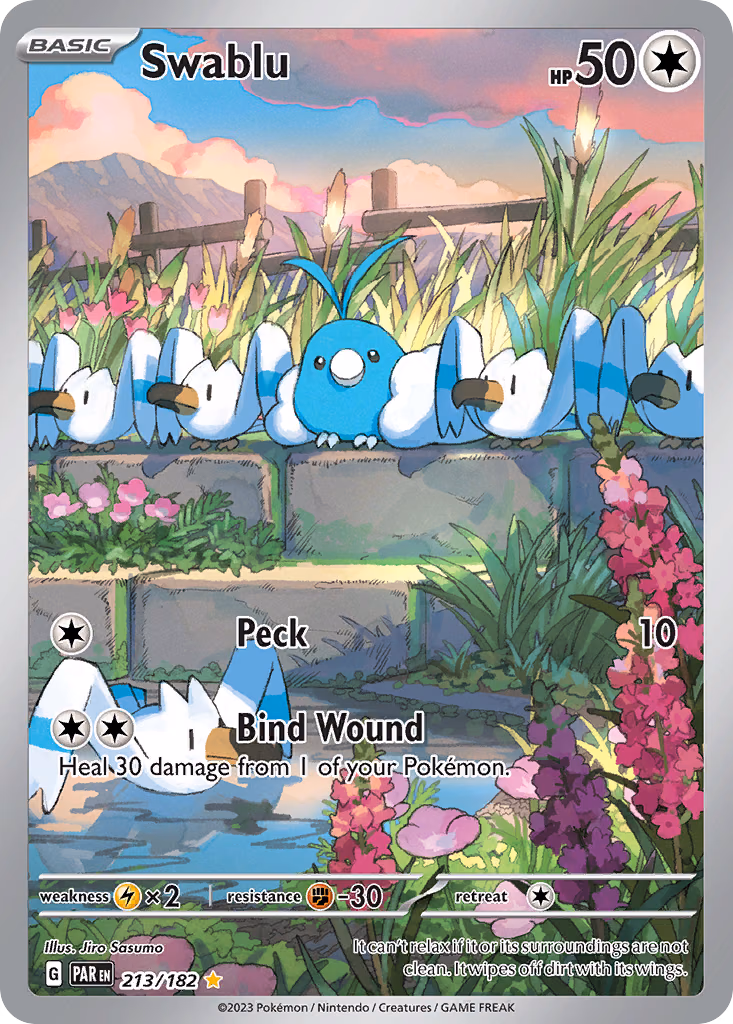 Swablu Pokemon card (213/182, Paradox Rift)