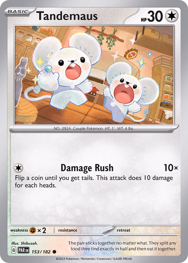 Tandemaus Pokemon card (153/182, Paradox Rift)