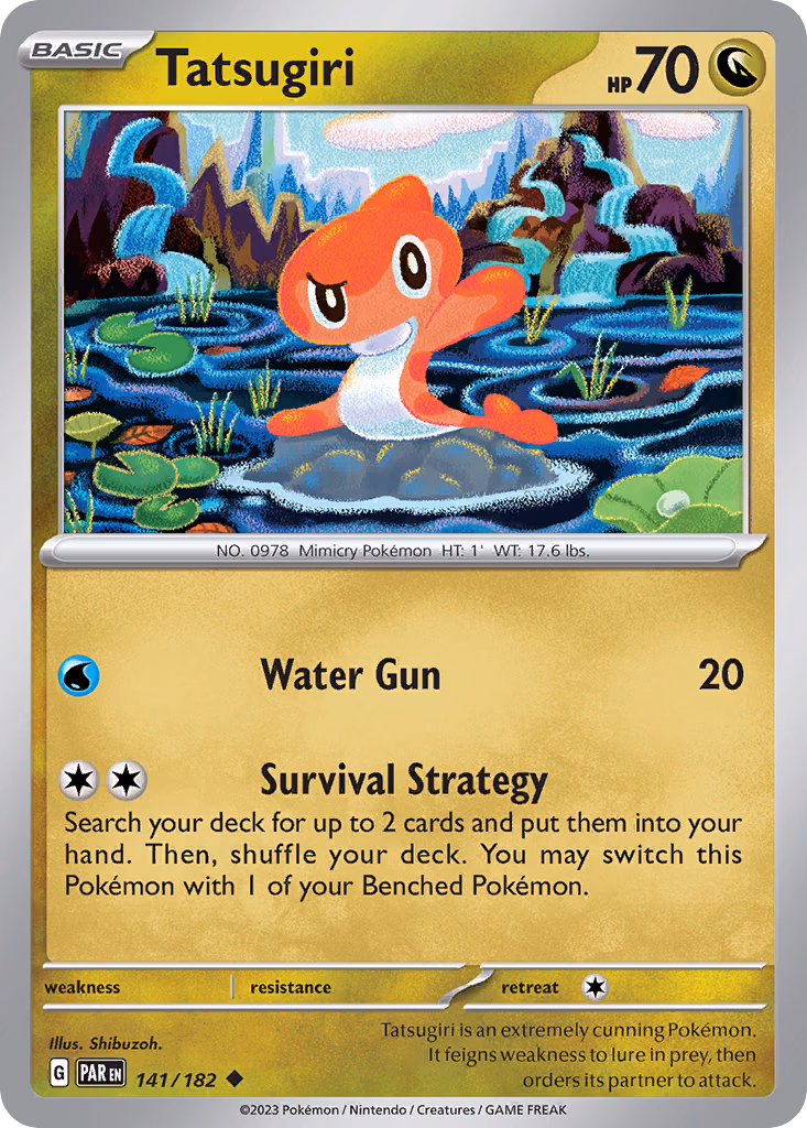 Tatsugiri Pokemon card (141/182, Paradox Rift)