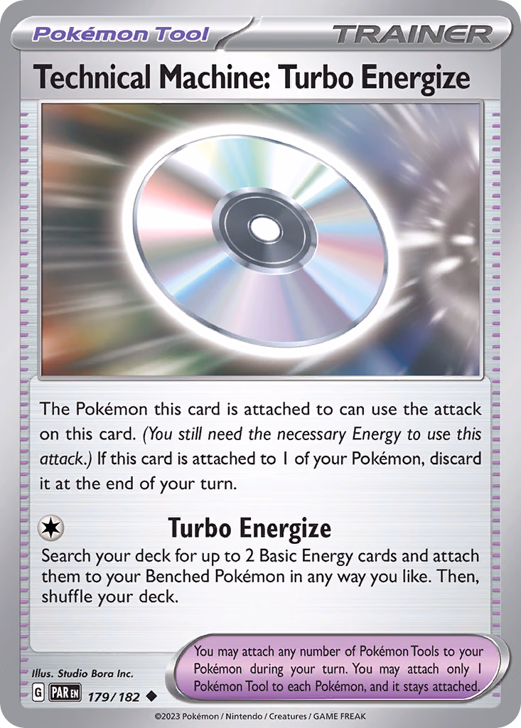 Technical Machine: Turbo Energize Pokemon card (179/182, Paradox Rift)