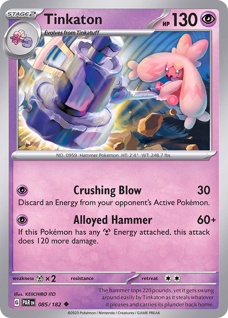 Tinkaton Pokemon card (085/182, Paradox Rift)
