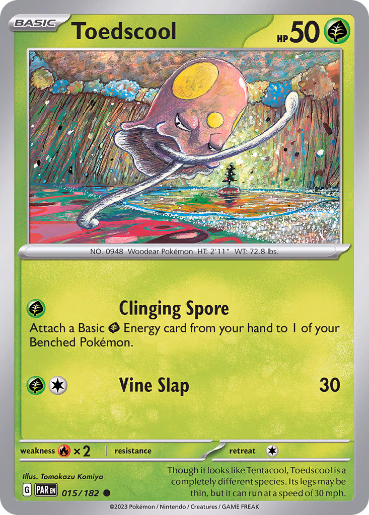Toedscool Pokemon card (015/182, Paradox Rift)