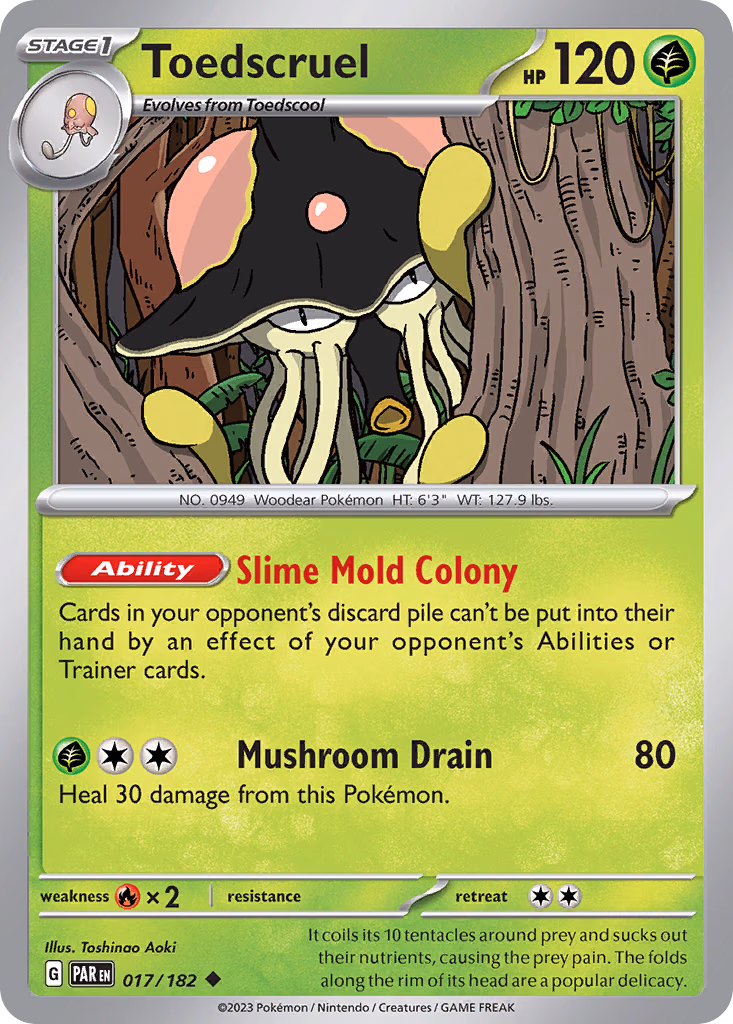 Toedscruel Pokemon card (017/182, Paradox Rift)