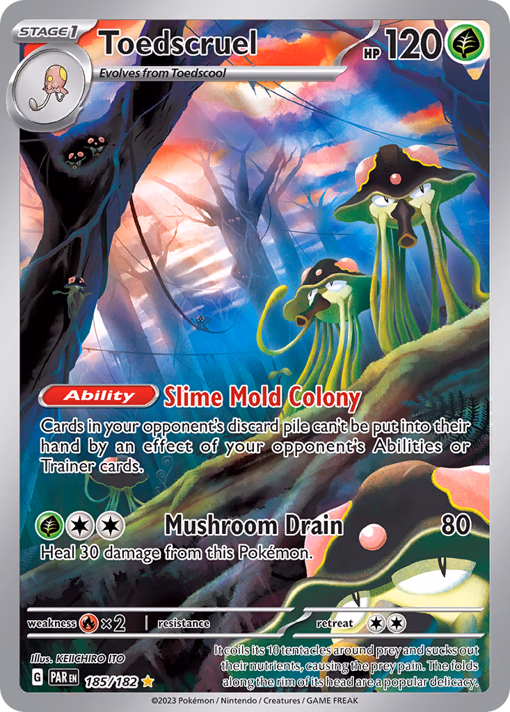 Toedscruel Pokemon card (185/182, Paradox Rift)