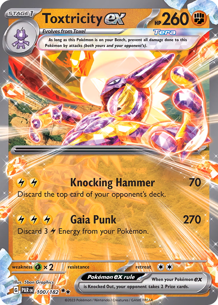 Toxtricity ex Pokemon card (100/182, Paradox Rift)