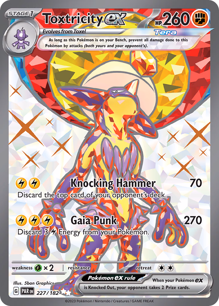 Toxtricity ex Pokemon card (227/182, Paradox Rift)