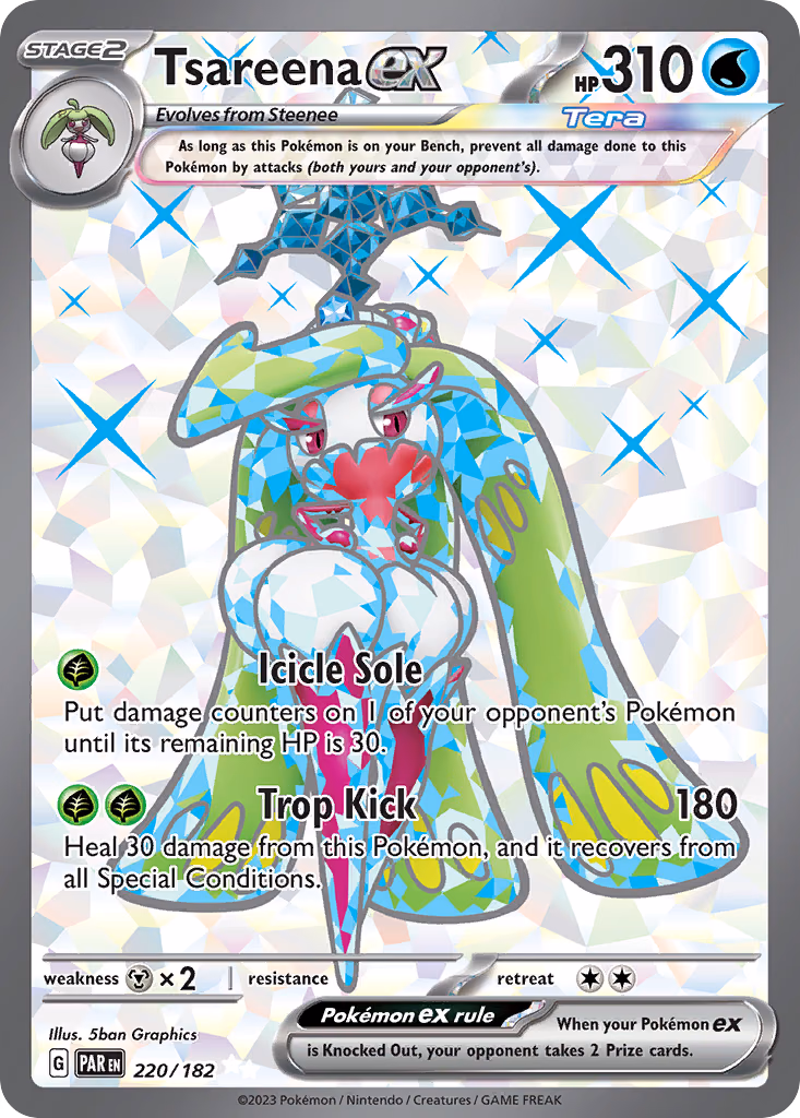 Tsareena ex Pokemon card (220/182, Paradox Rift)