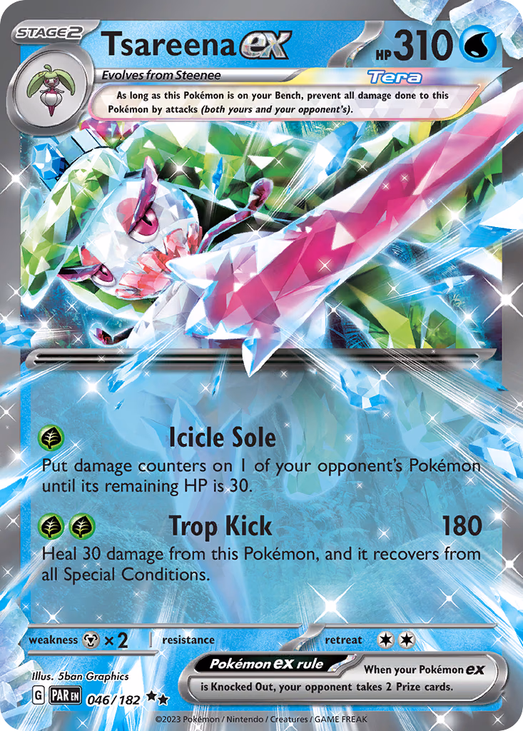 Tsareena ex Pokemon card (046/182, Paradox Rift)