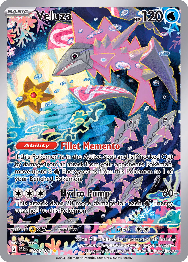 Veluza Pokemon card (192/182, Paradox Rift)