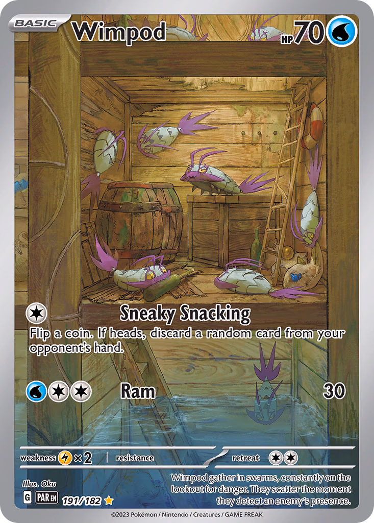 Wimpod Pokemon card (191/182, Paradox Rift)