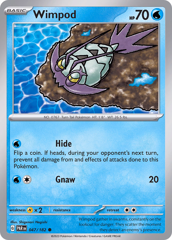 Wimpod Pokemon card (047/182, Paradox Rift)