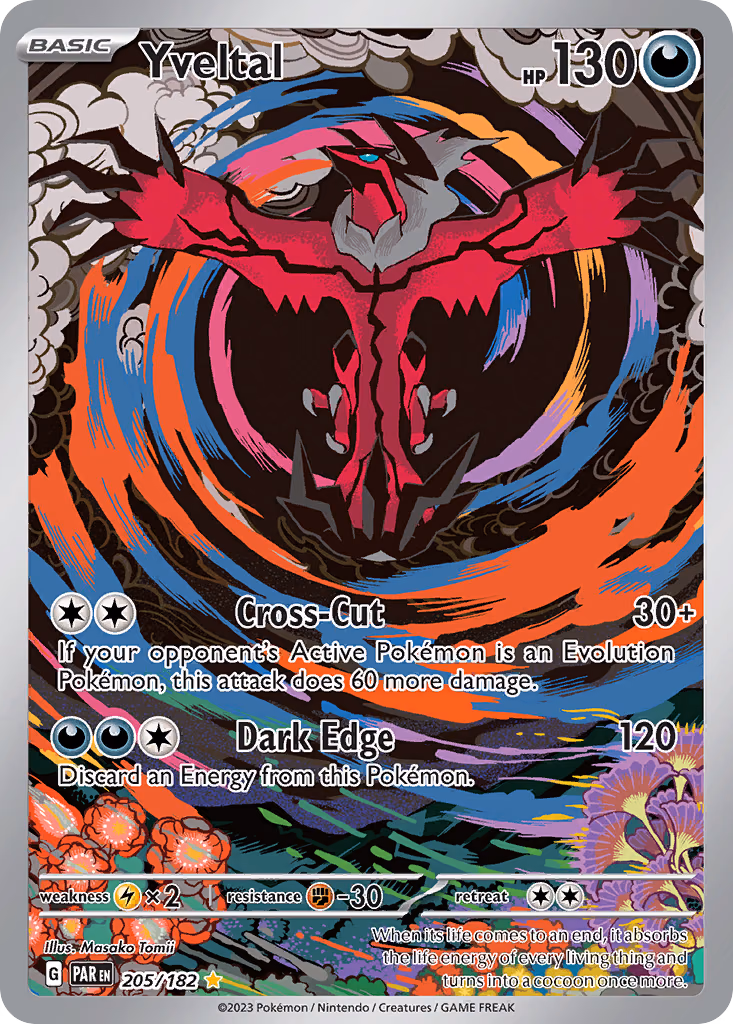 Yveltal Pokemon card (205/182, Paradox Rift)