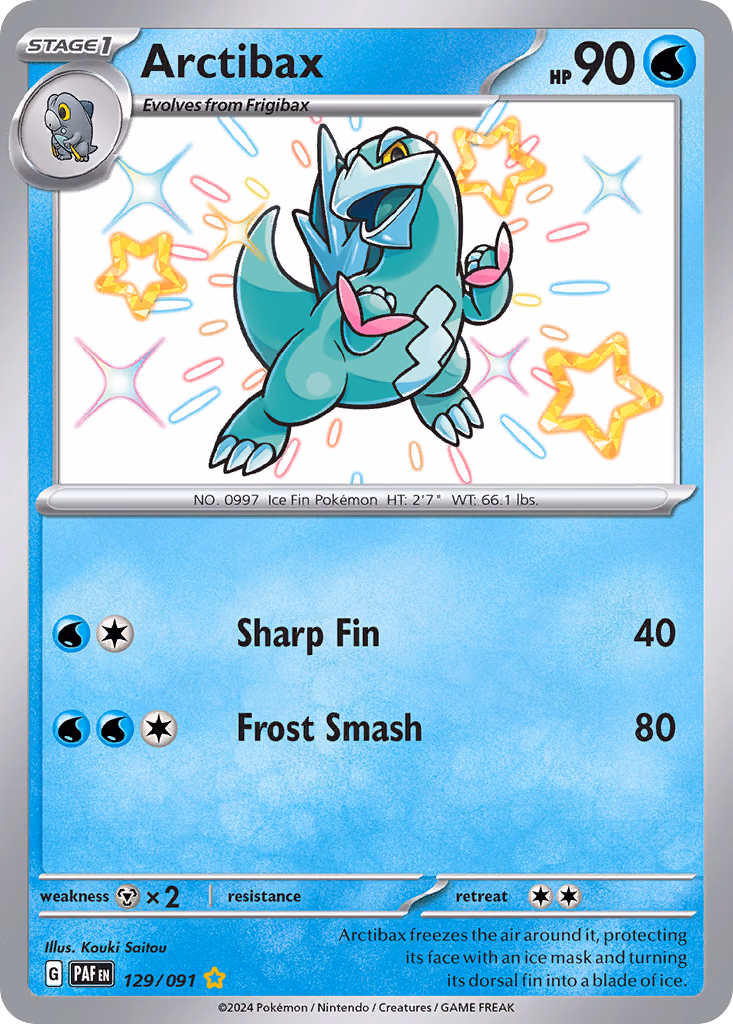 Arctibax Pokemon card (129/091, Paldean Fates)