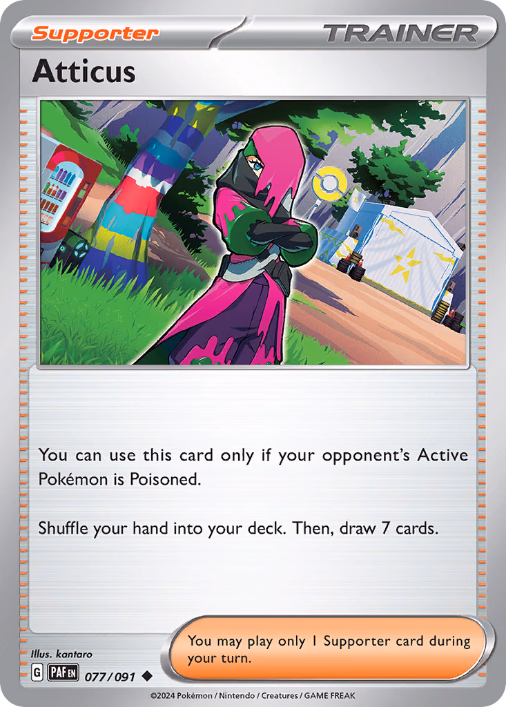 Atticus Pokemon card (077/091, Paldean Fates)