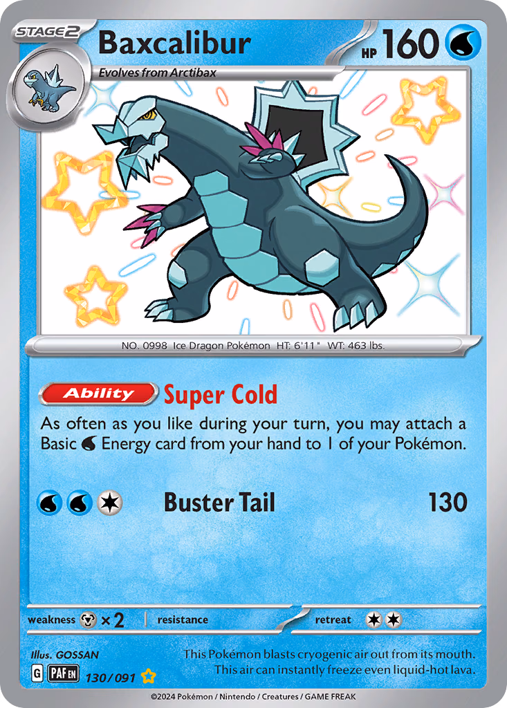Baxcalibur Pokemon card (130/091, Paldean Fates)