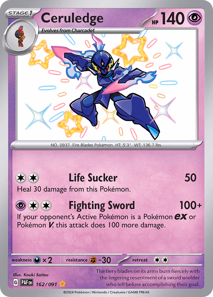 Ceruledge Pokemon card (162/091, Paldean Fates)