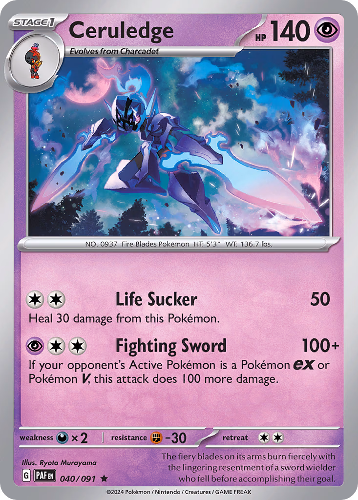 Ceruledge Pokemon card (040/091, Paldean Fates)