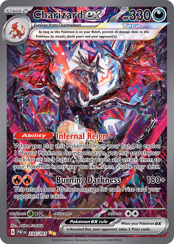 Charizard ex Pokemon card (234/091, Paldean Fates)