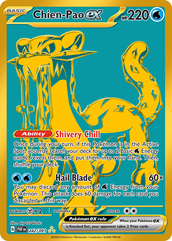 Chien-Pao ex Pokemon card (242/091, Paldean Fates)