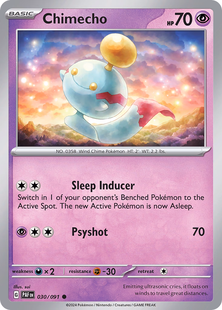 Chimecho Pokemon card (030/091, Paldean Fates)
