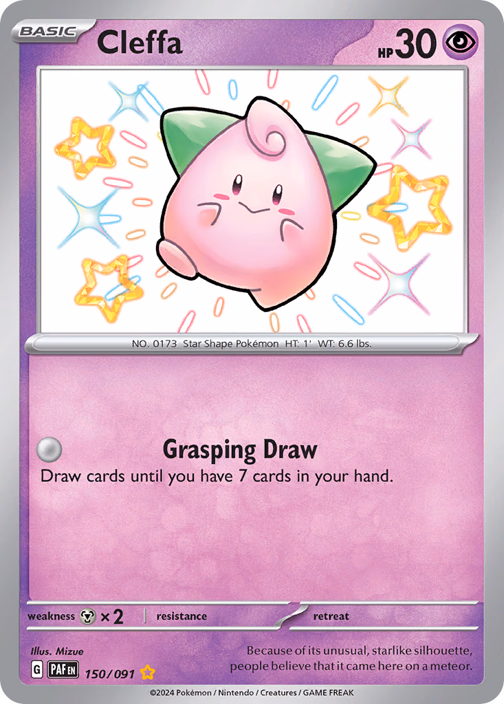 Cleffa Pokemon card (150/091, Paldean Fates)