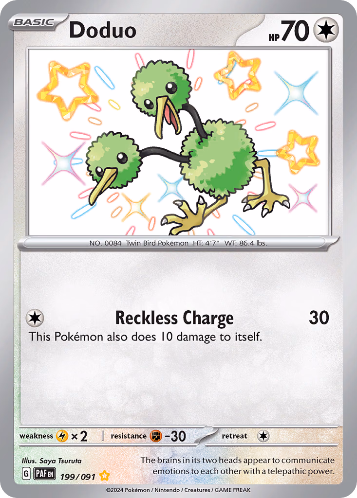 Doduo Pokemon card (199/091, Paldean Fates)