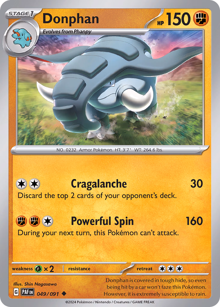 Donphan Pokemon card (049/091, Paldean Fates)