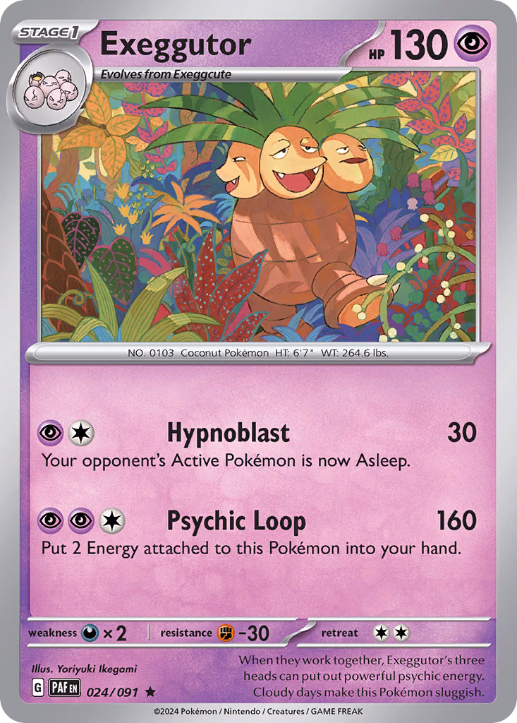 Exeggutor Pokemon card (024/091, Paldean Fates)