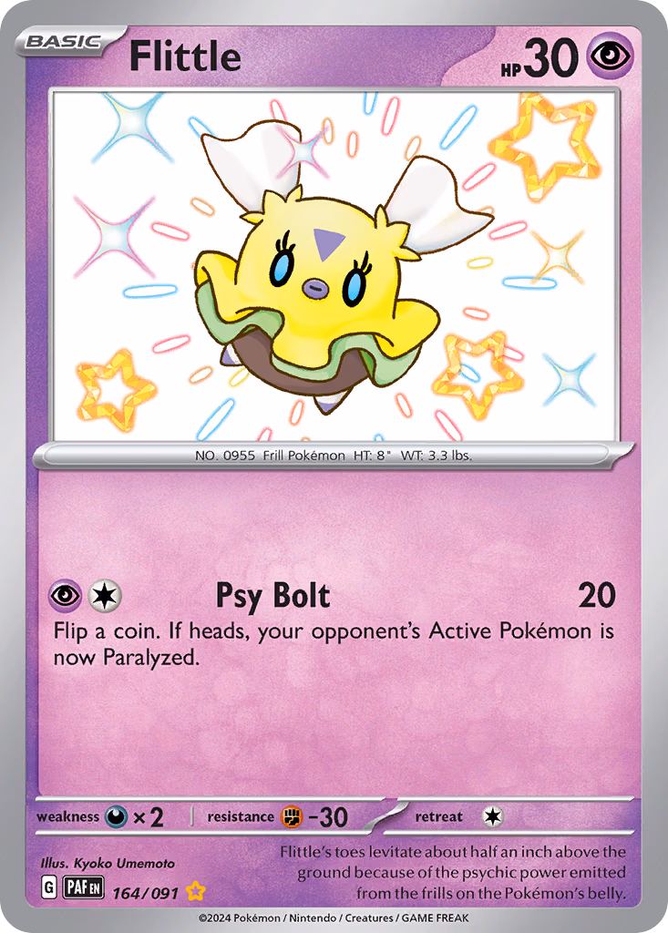 Flittle Pokemon card (164/091, Paldean Fates)