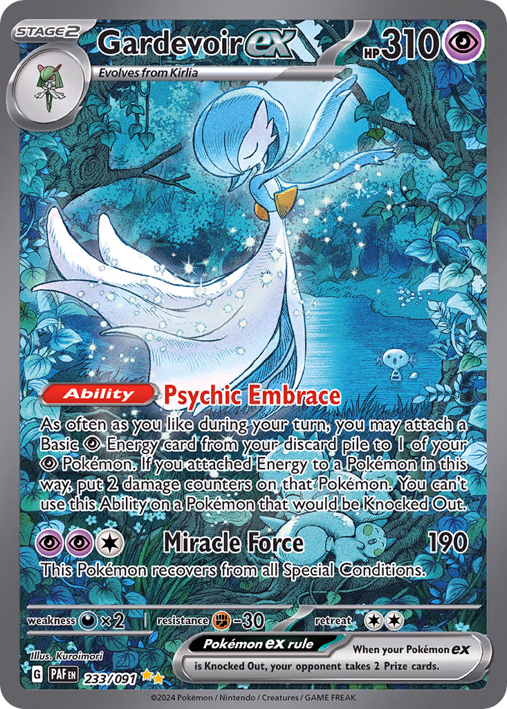 Gardevoir ex Pokemon card (233/091, Paldean Fates)