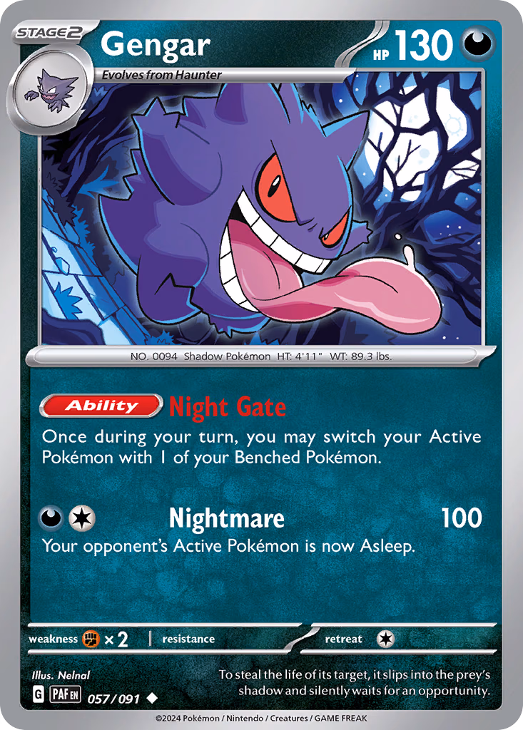 Gengar Pokemon card (057/091, Paldean Fates)