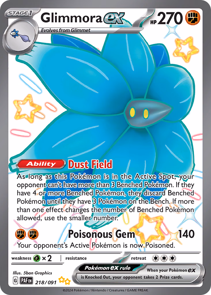 Glimmora ex Pokemon card (218/091, Paldean Fates)