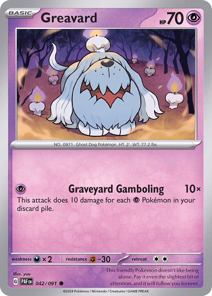 Greavard Pokemon card (042/091, Paldean Fates)