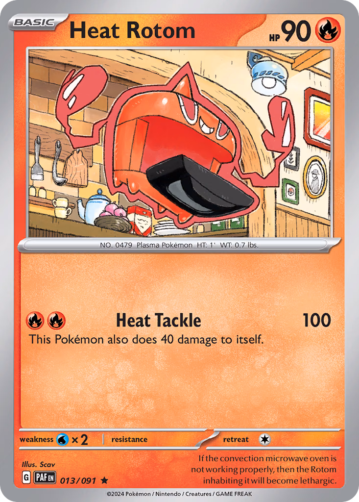 Heat Rotom Pokemon card (013/091, Paldean Fates)