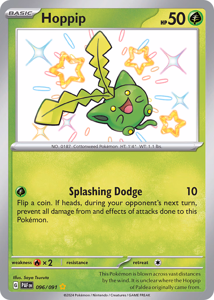 Hoppip Pokemon card (096/091, Paldean Fates)