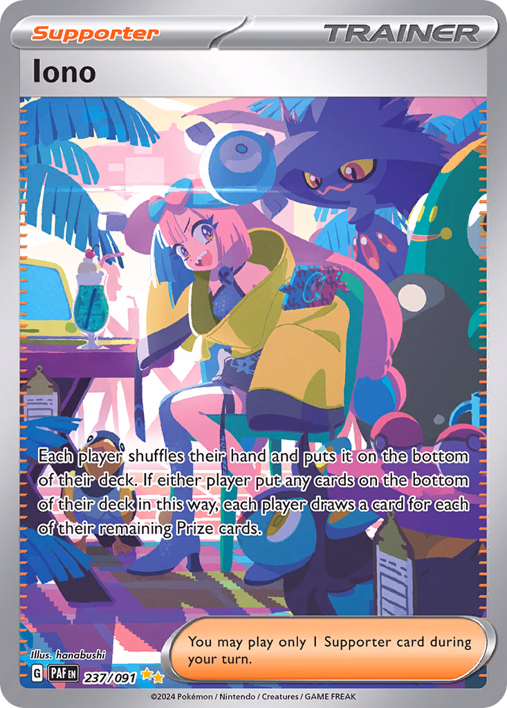 Iono Pokemon card (237/091, Paldean Fates)