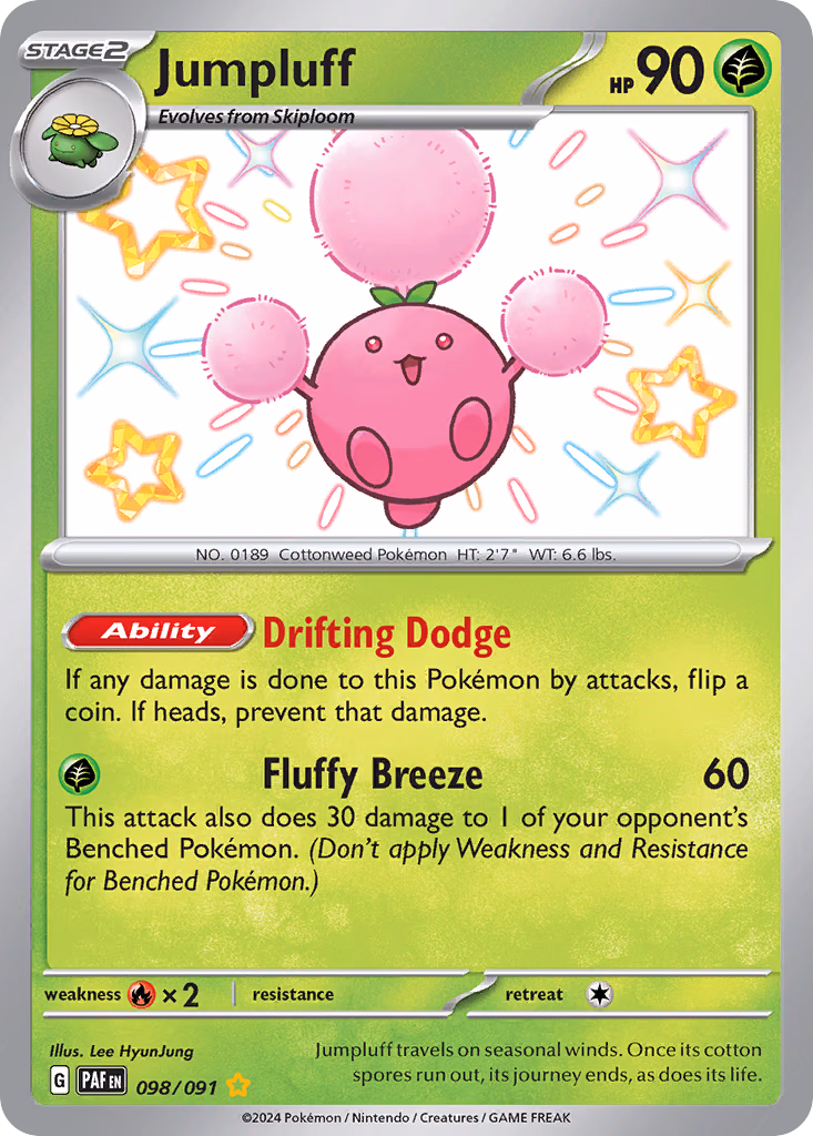 Jumpluff Pokemon card (098/091, Paldean Fates)