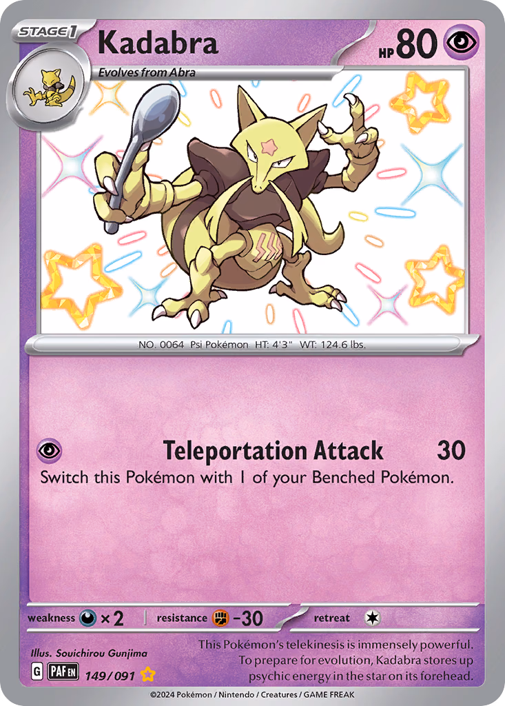 Kadabra Pokemon card (149/091, Paldean Fates)