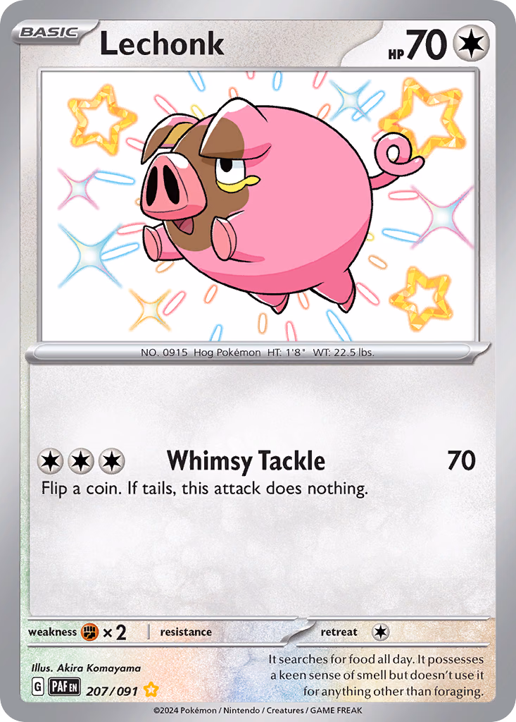 Lechonk Pokemon card (207/091, Paldean Fates)
