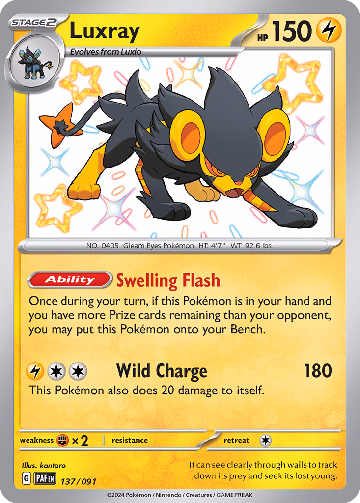 Luxray Pokemon card (137/091, Paldean Fates)