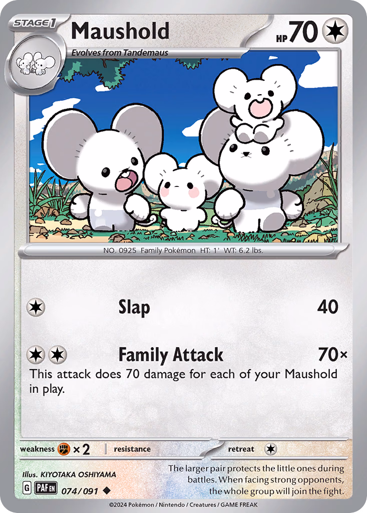 Maushold Pokemon card (074/091, Paldean Fates)