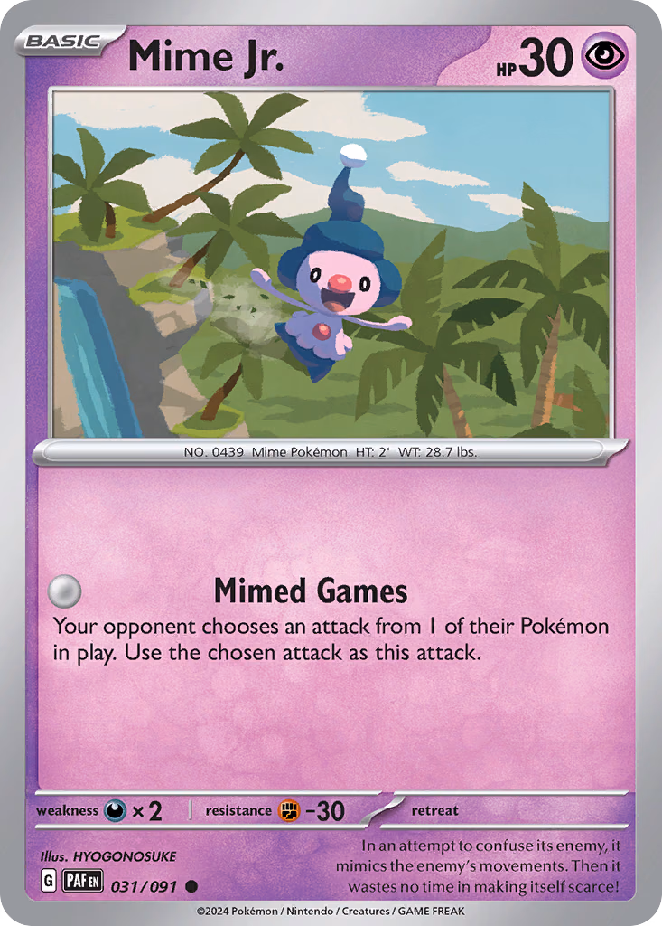 Mime Jr. Pokemon card (031/091, Paldean Fates)