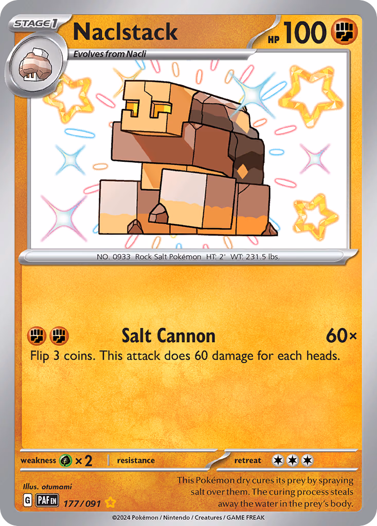 Naclstack Pokemon card (177/091, Paldean Fates)