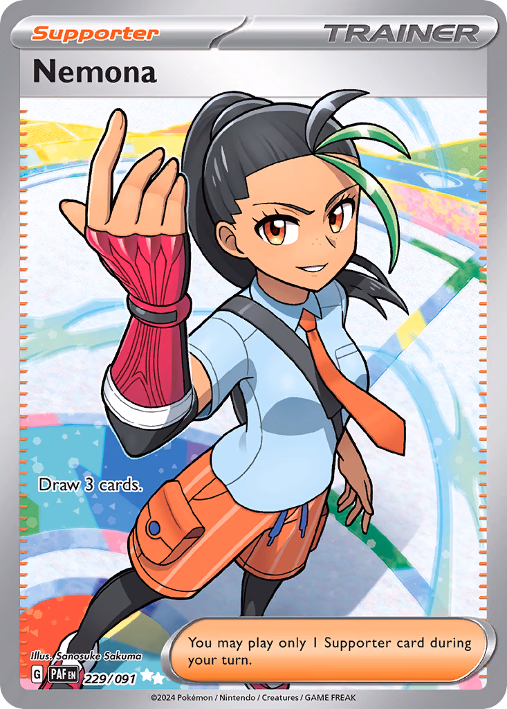 Nemona Pokemon card (229/091, Paldean Fates)